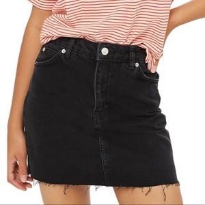 Topshop Frayed Hem Denim Miniskirt